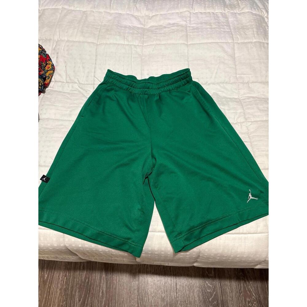Green workout shorts